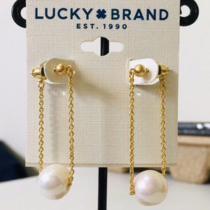 LUCKY BRAND GOLD/PEARL EARRINGS